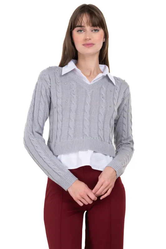 Suéter camisa brillos sold by Shasa