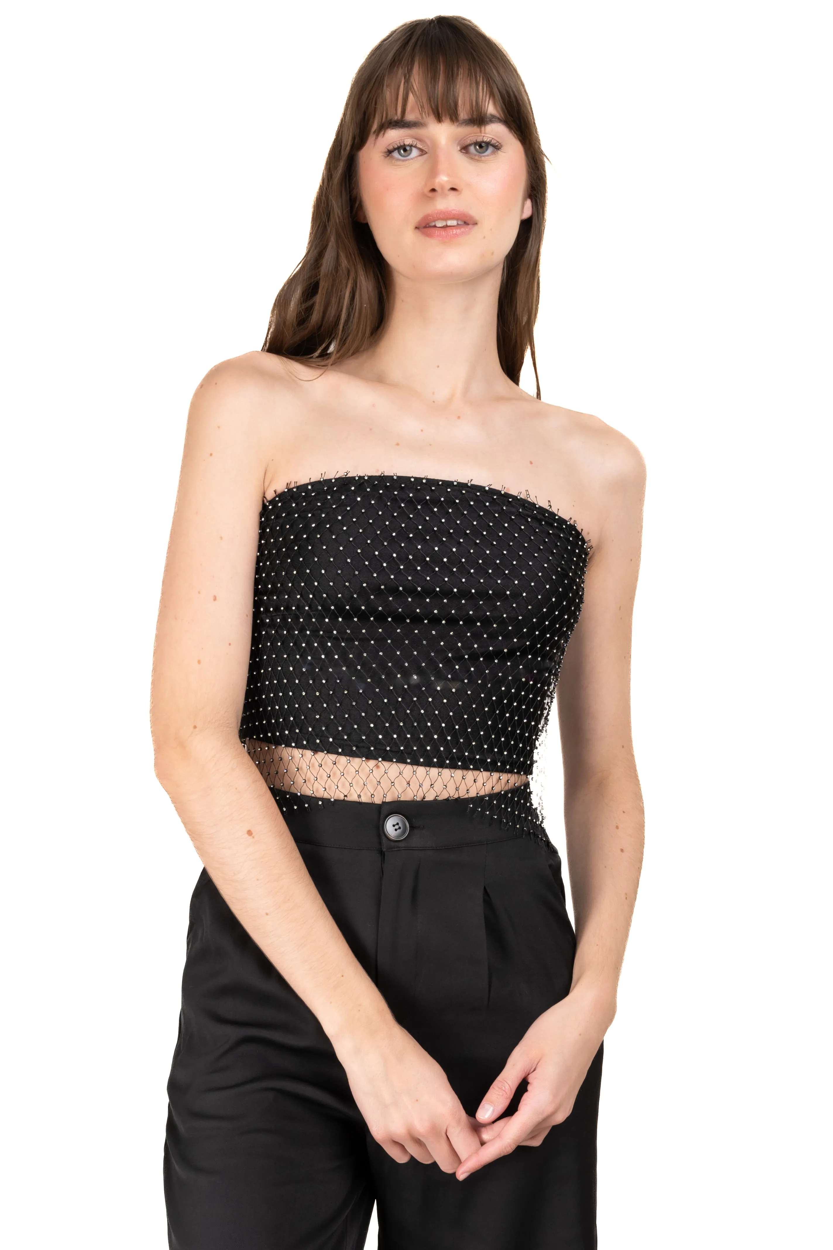 Top strapless red brillos sold by Shasa