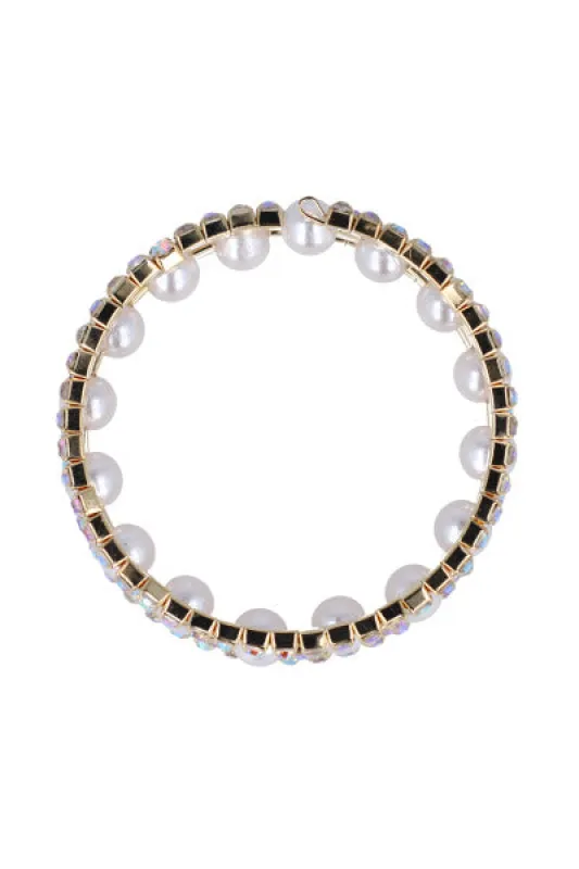 Brazalete cuff brillos perlas sold by Shasa