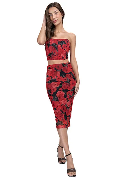 Falda Midi Flores sold by Shasa