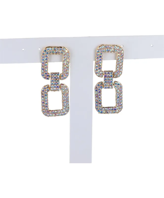 Aretes Eslabon Brillos Color sold by Shasa