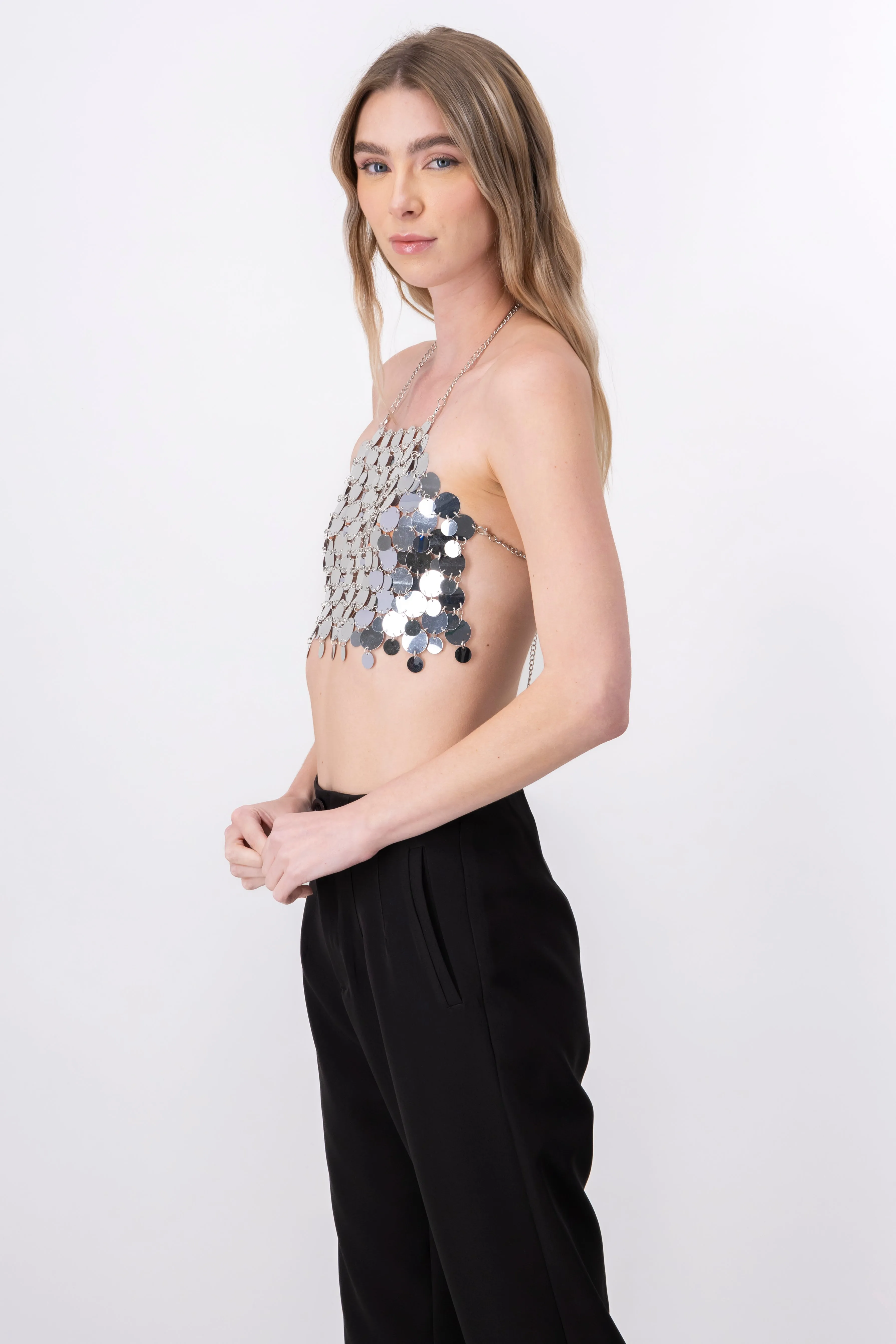 Top crop halter lentejuela maxi sold by Shasa product image thumbnail 3