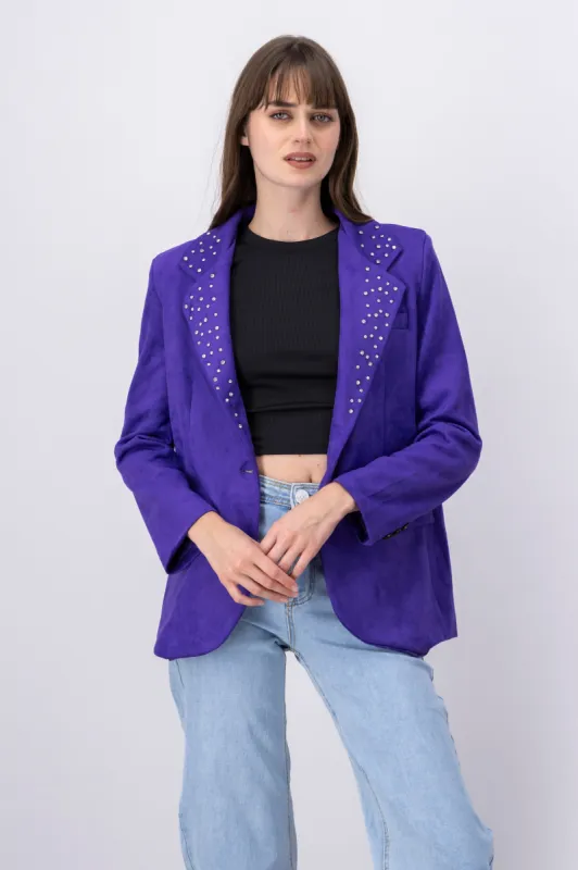 Blazer boton detalle brillos solapa sold by Shasa