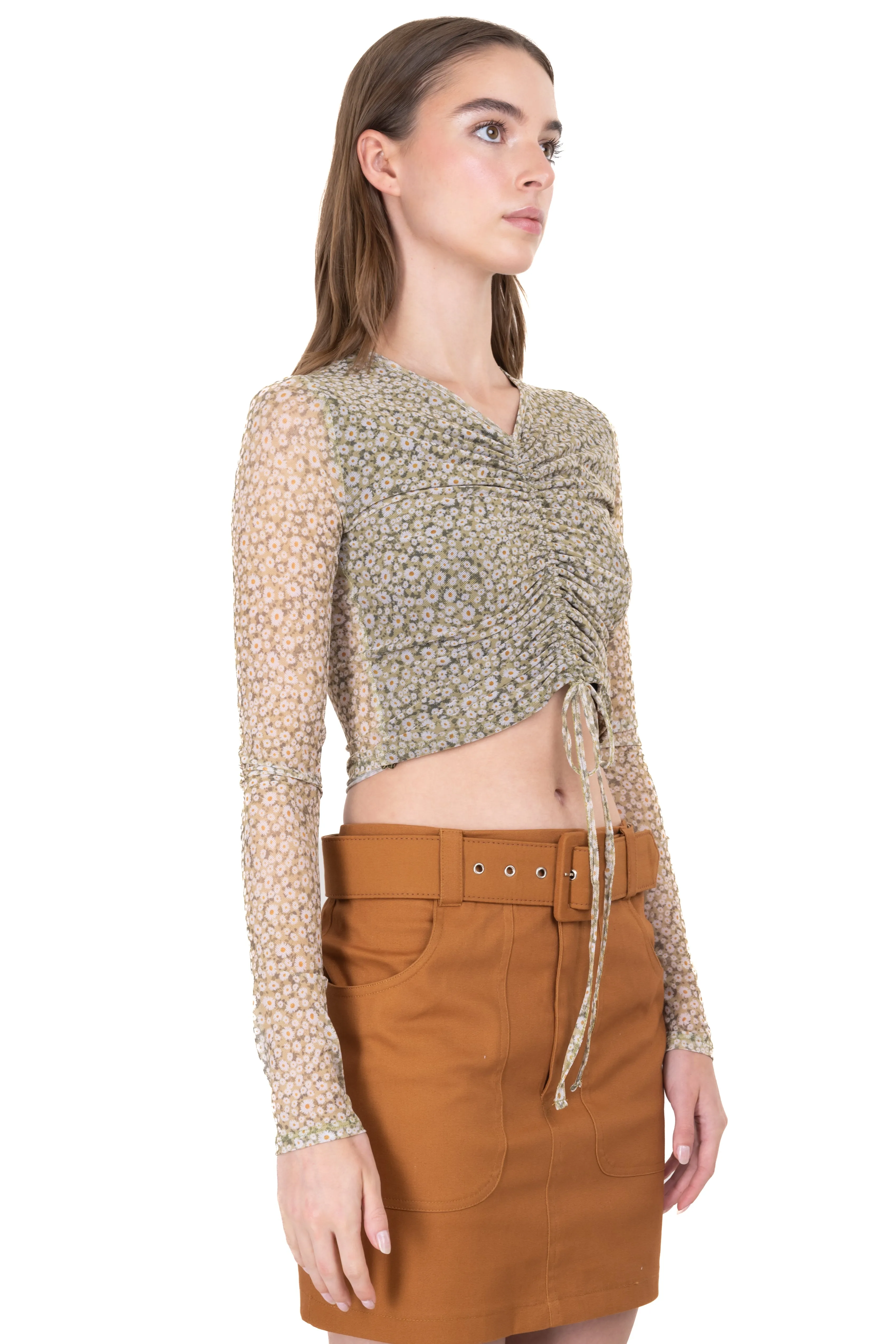Top mesh flores fruncido pecho sold by Shasa product image thumbnail 3