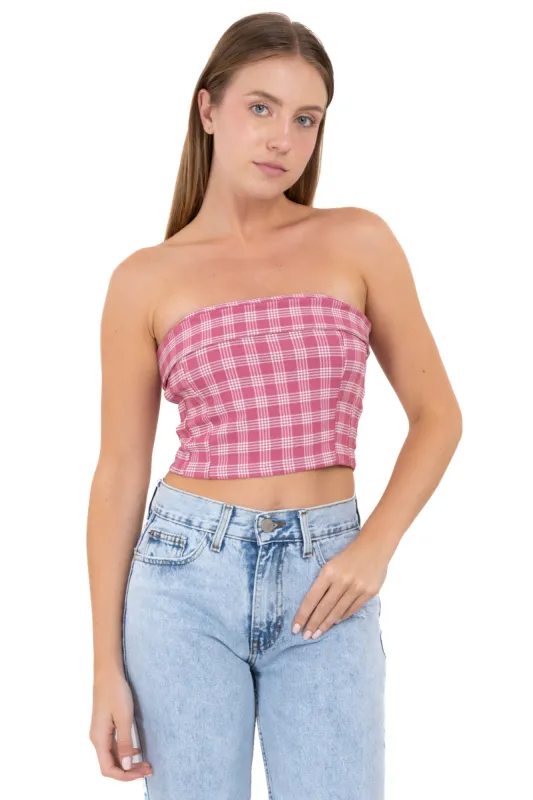 Top tubo doblez cuadros sold by Shasa