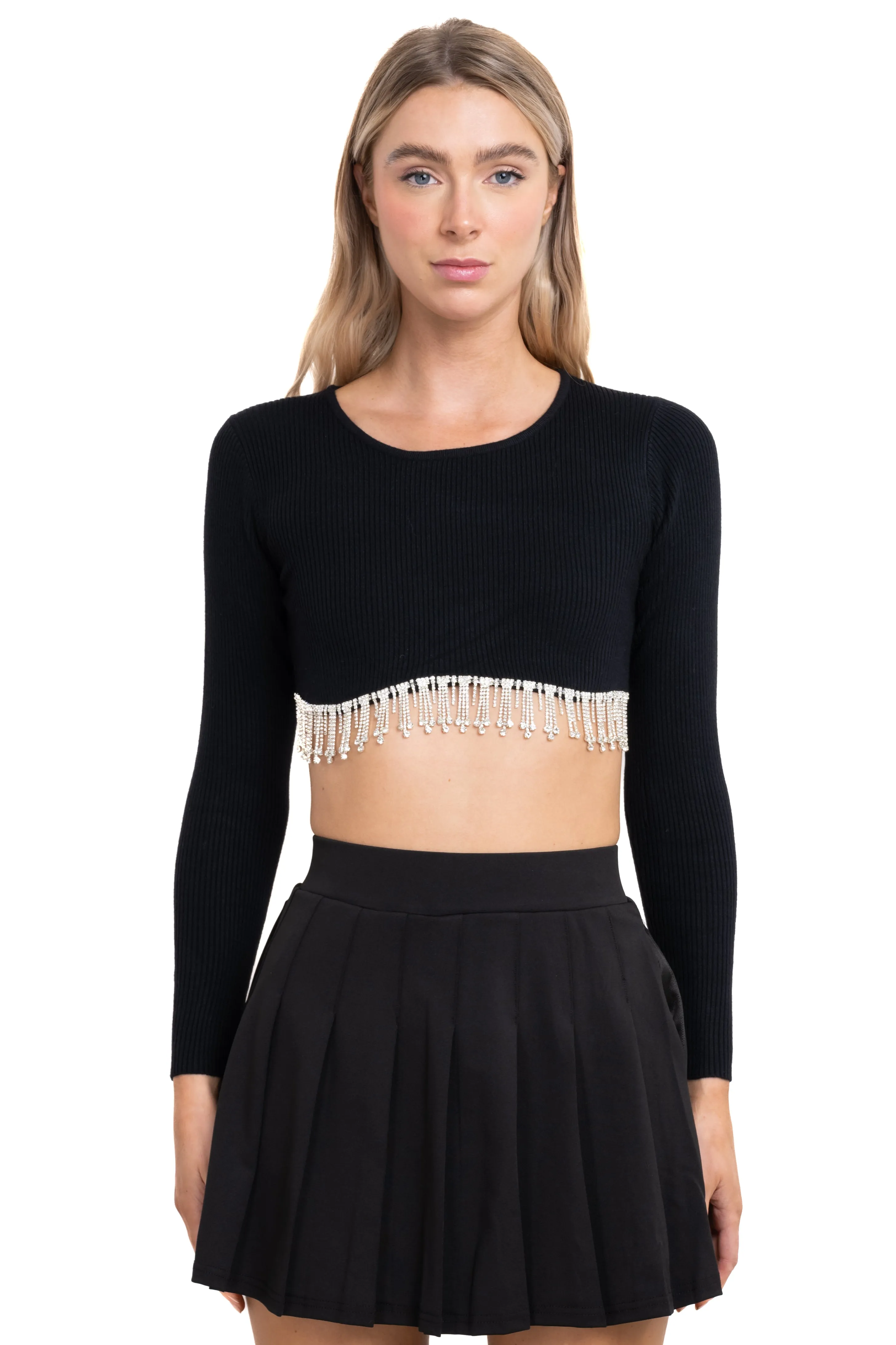 Top crop cascada brillos sold by Shasa