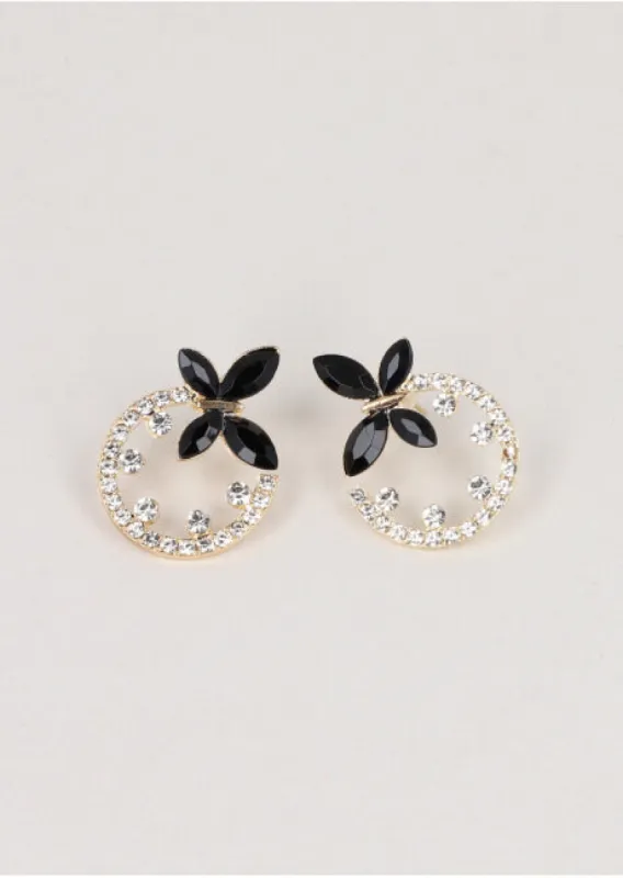 Aretes circulares mariposa sold by Shasa