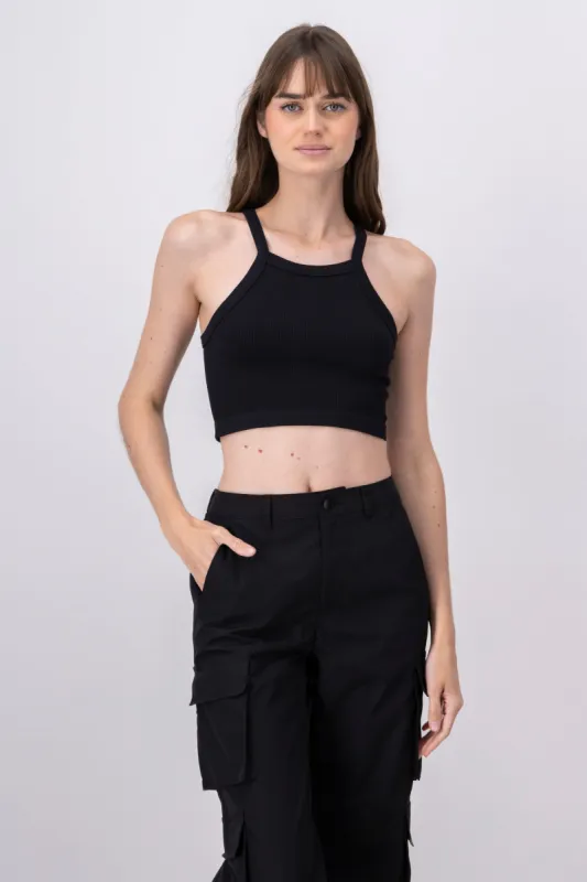 Top halter acanalado monocolor sold by Shasa