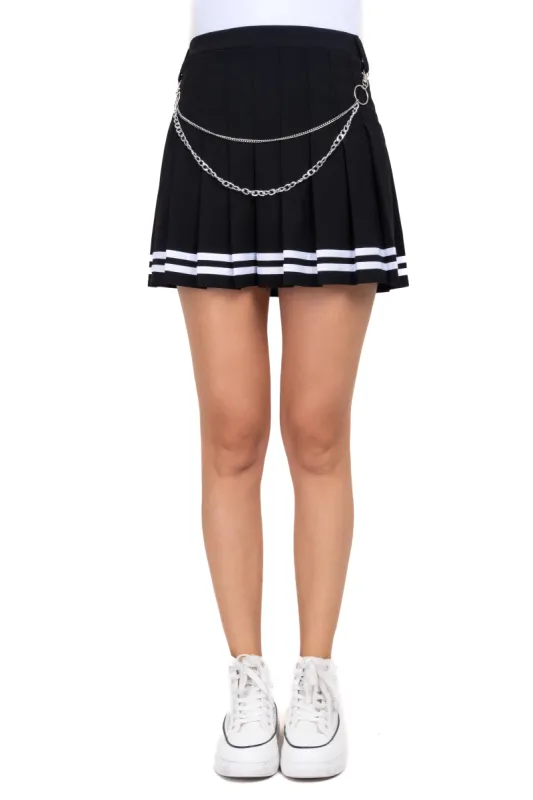 Mini falda tableada lineas doble cadena sold by Shasa