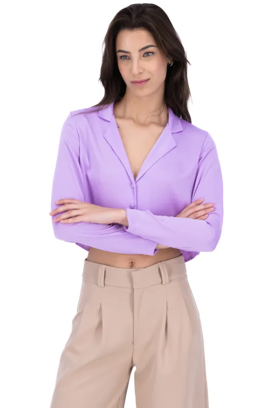 Camisa crop manga larga sold by Shasa