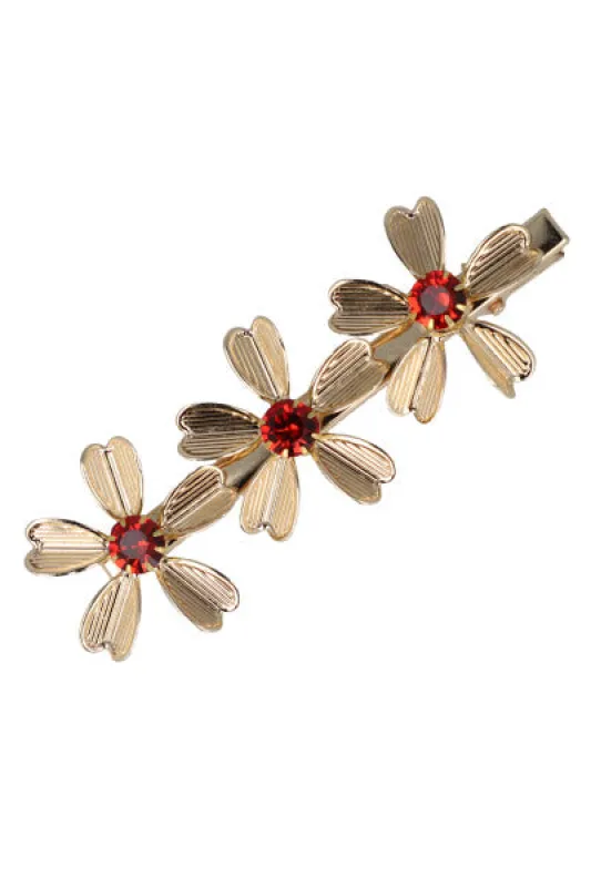 Pasador ancho flores metálicas sold by Shasa