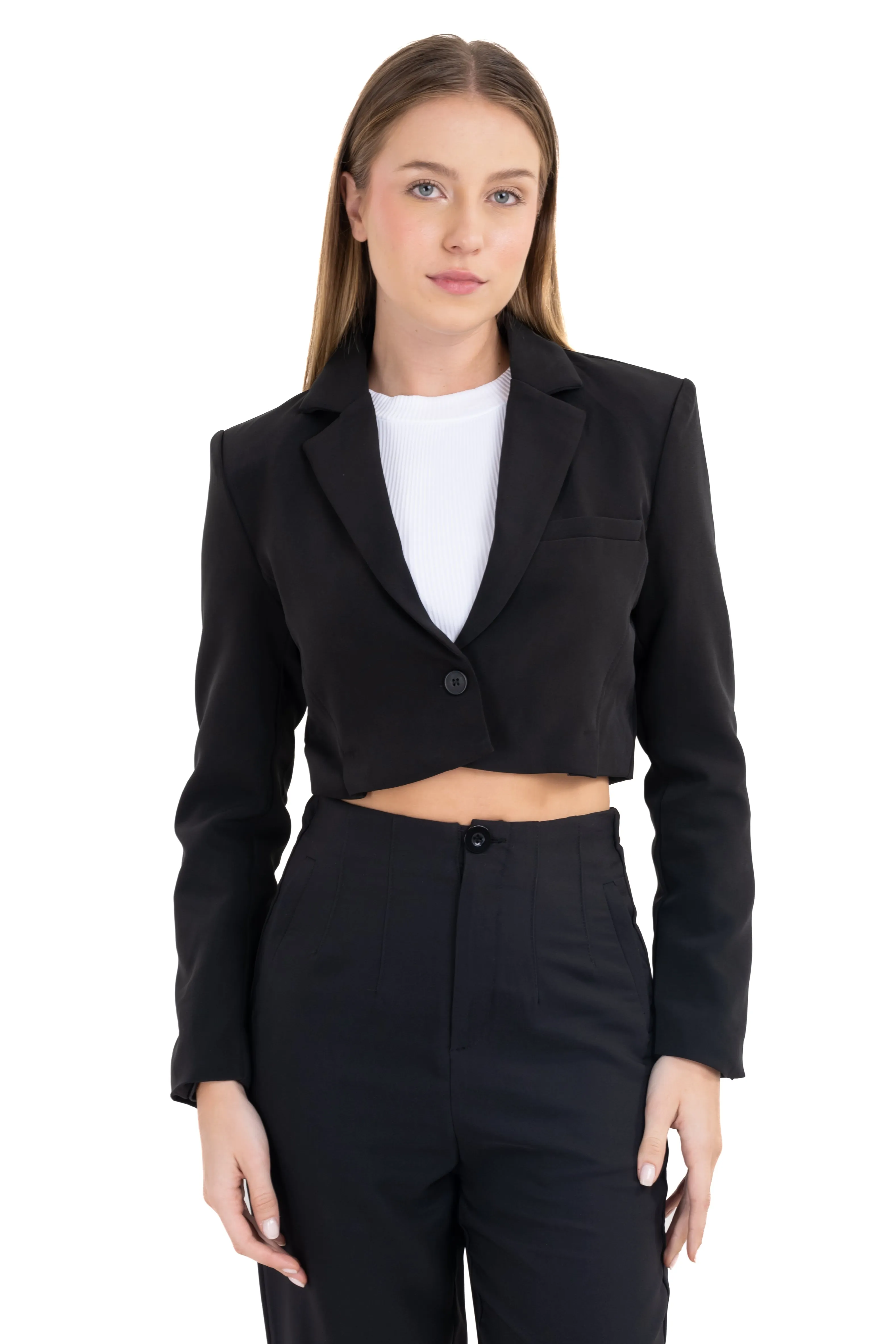 Saco crop cuello solapa sold by Shasa product image thumbnail 2