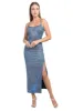 Vestido maxi tornasol abertura sold by Shasa