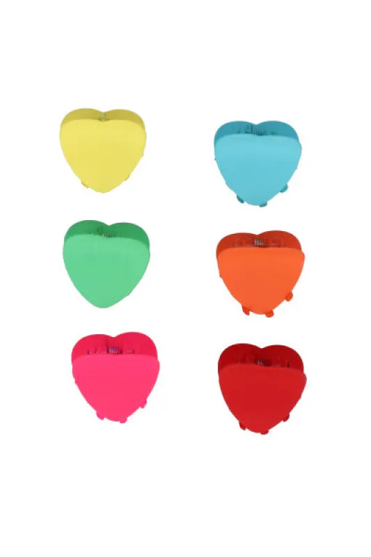 Set 6 pinzas mini corazón mate sold by Shasa