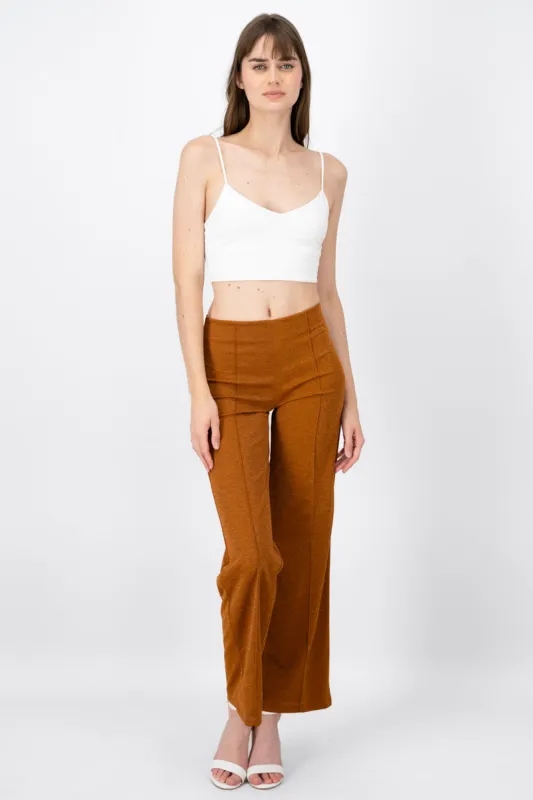 Pantalón recto cintura alta lurex sold by Shasa