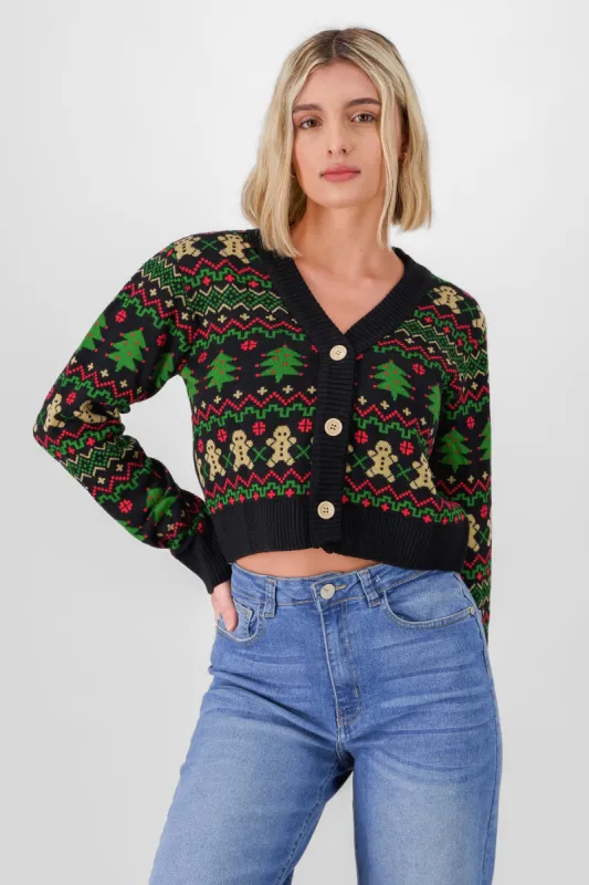 Cárdigan crop navideño sold by Shasa