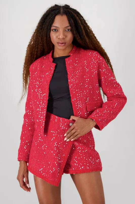 Saco crop tweed sold by Shasa