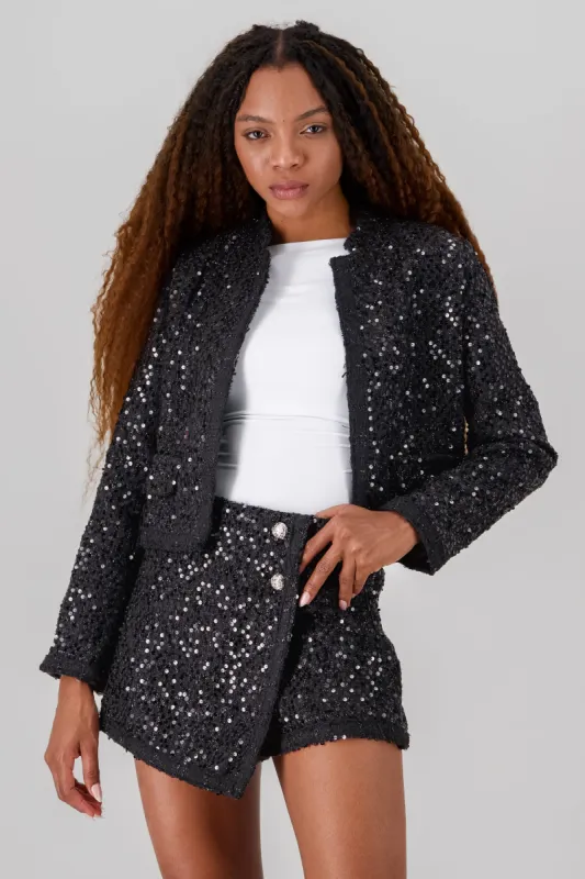 Saco crop tweed sold by Shasa