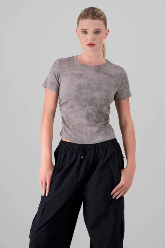 Playera manga corta detalle deslavado sold by Shasa