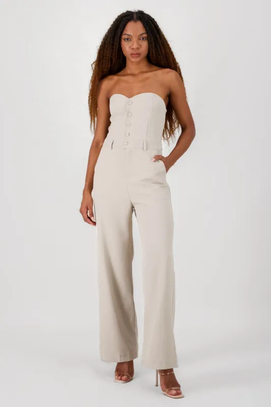 Jumpsuit strapless escote corazon con botones Hyps sold by Shasa