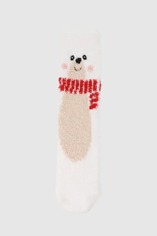 Calcetín osito navideño sold by Shasa