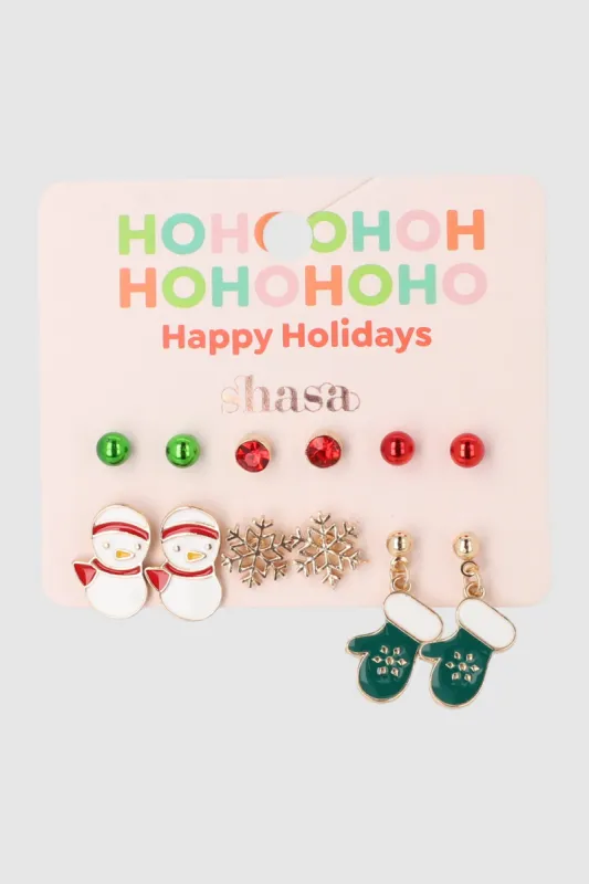 Set 6 pares aretes arbolito navidad sold by Shasa