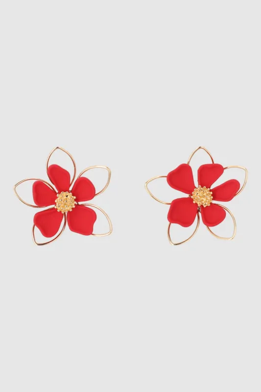 ARETES DOBLE FLOR COLOR sold by Shasa