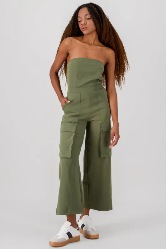 Jumpsuit strapless bolsas cargo sold by Shasa