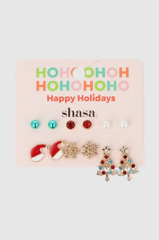 Set 6 pares aretes renito sold by Shasa