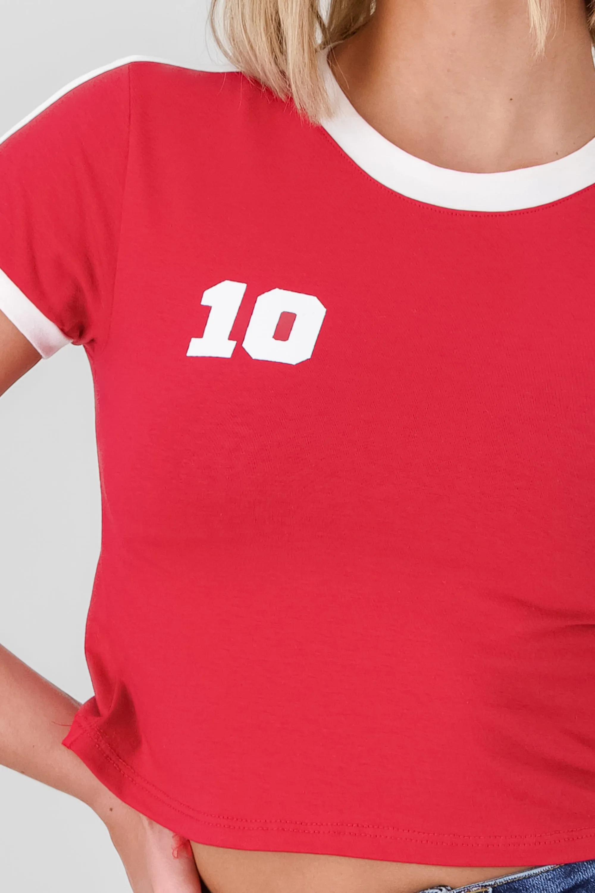 Playera crop contraste manga corta sold by Shasa product image thumbnail 5