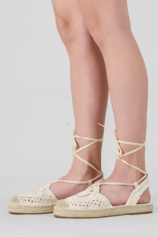 Alpargata macramé lace up sold by Shasa