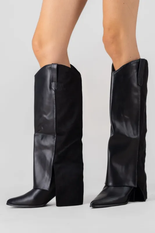 Bota larga vaquera funda asimétrica sold by Shasa