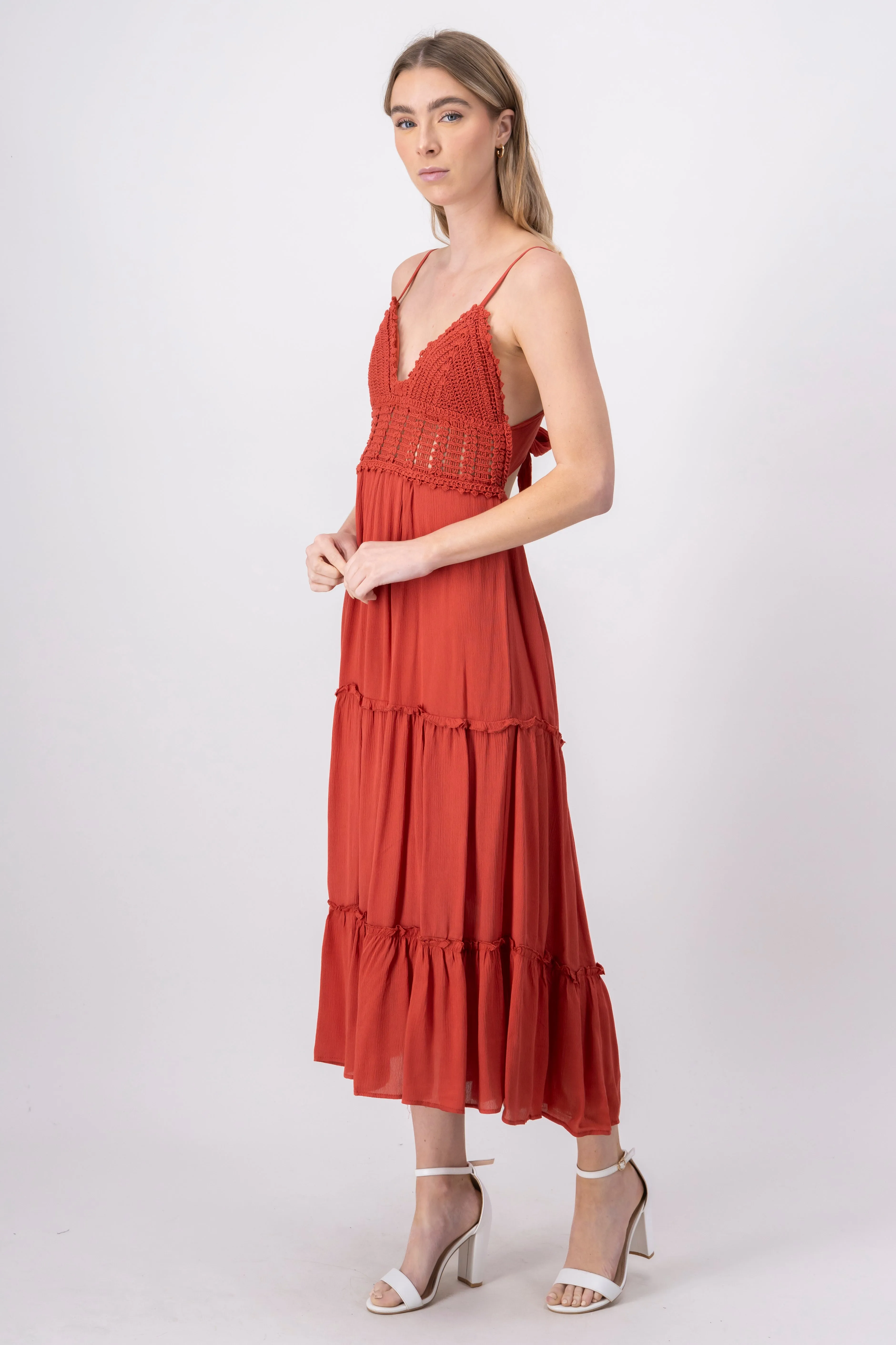 Vestido maxi copas crochet sold by Shasa product image thumbnail 3