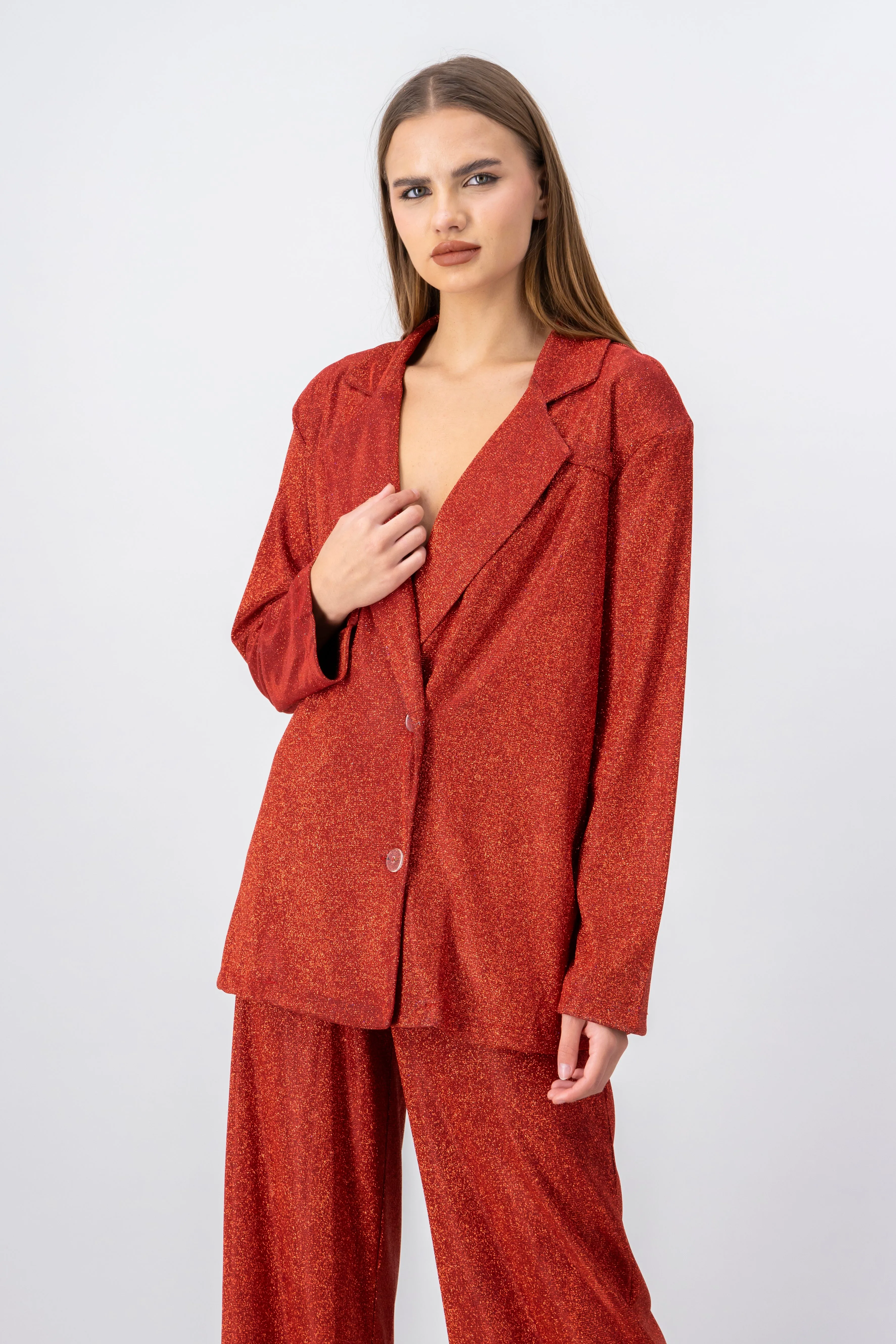 Blazer largo botones cruzados brillos sold by Shasa
