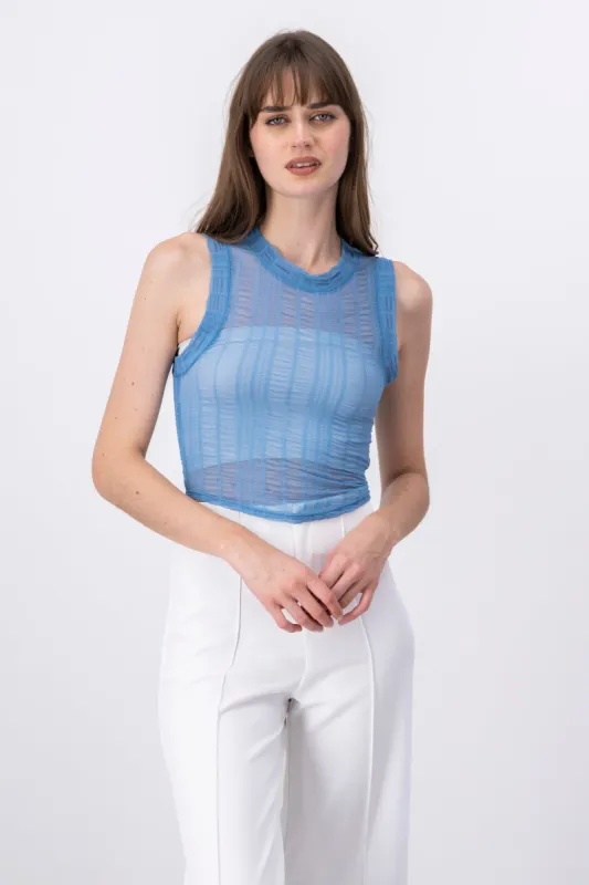 Top mesh fruncido sold by Shasa