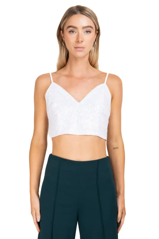 Top crop tirantes lentejuelas sold by Shasa