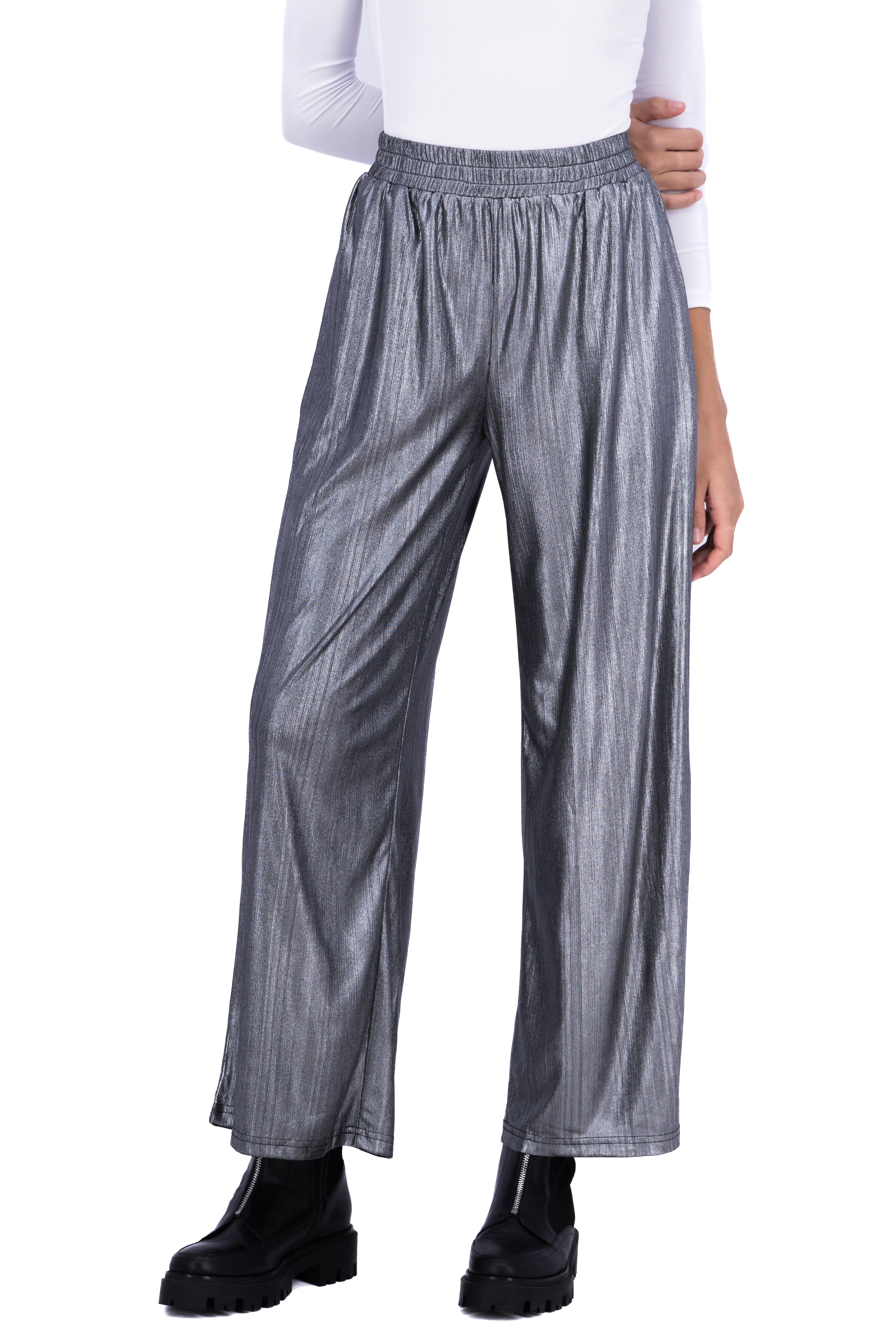 Pantalón amplio metálico cintura alta sold by Shasa product image thumbnail 2