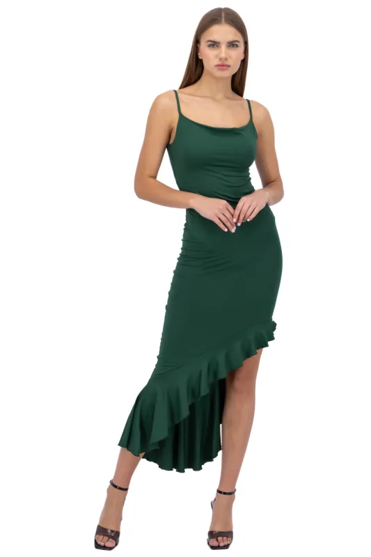 Vestido midi detalle cascada sold by Shasa