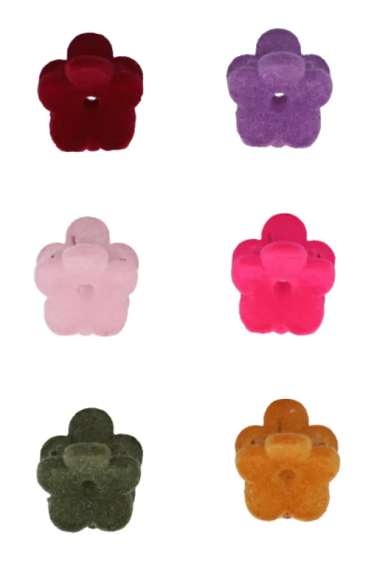 Set 6 pinzas mini terciopelo sold by Shasa