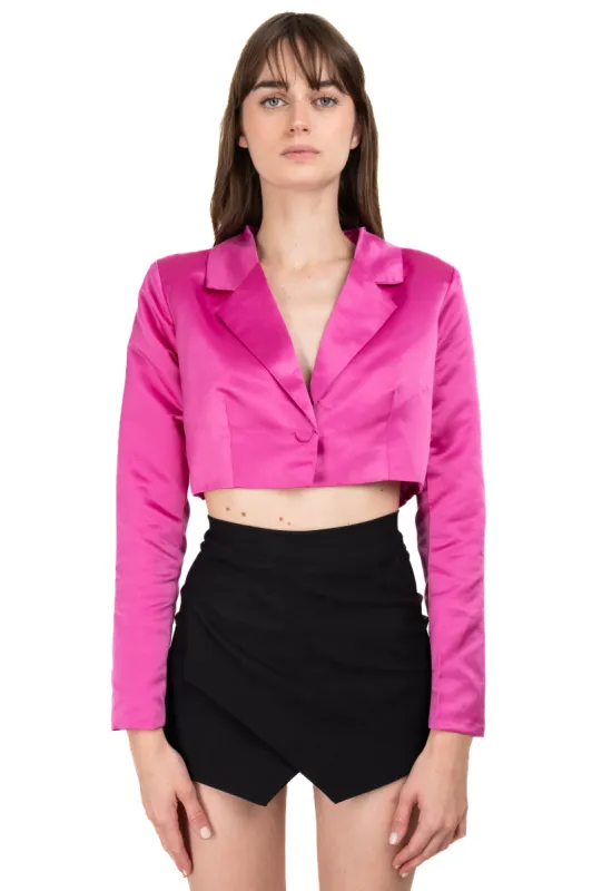 Saco cropped liso sold by Shasa