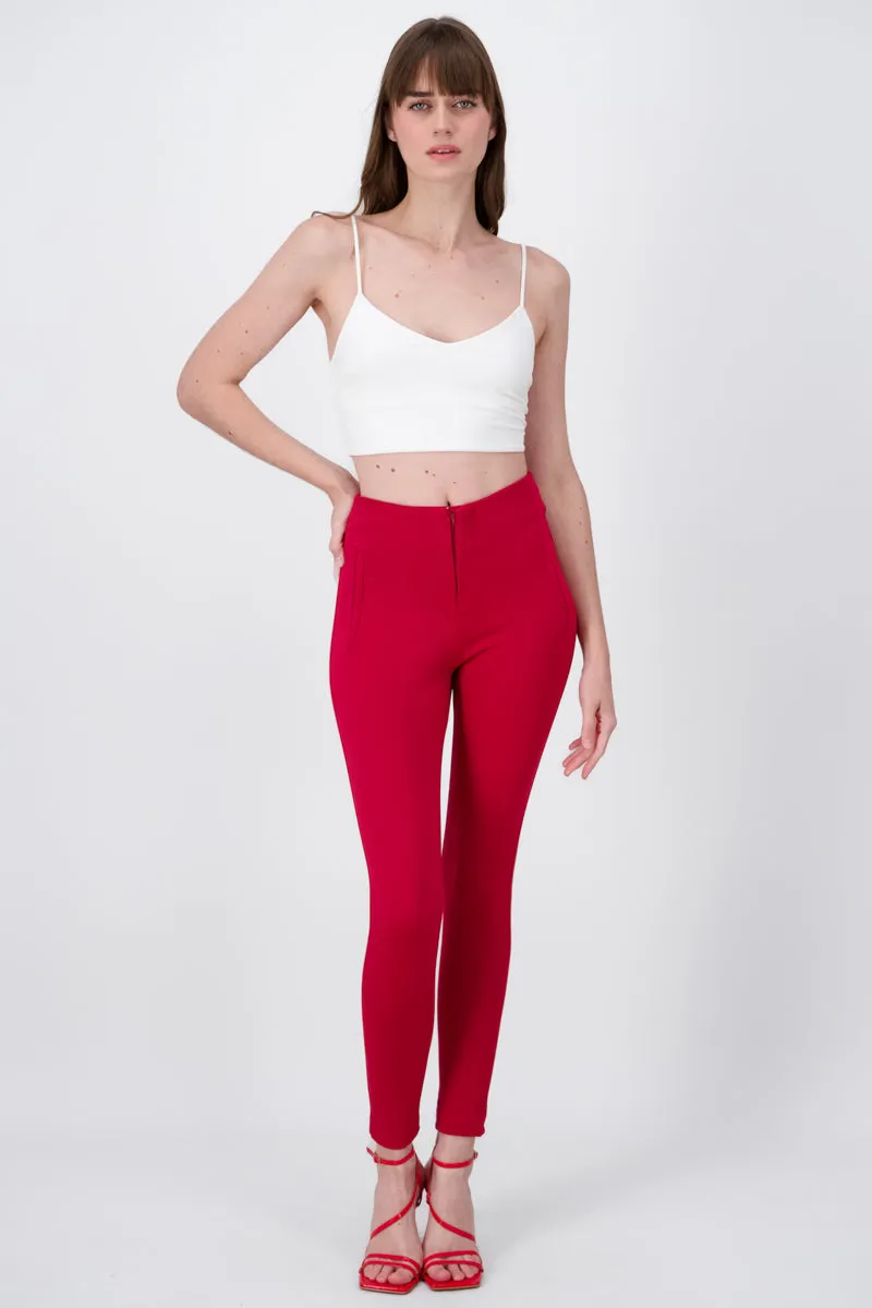 Pantalón Skinny Cintura Alta Pinzas sold by Shasa