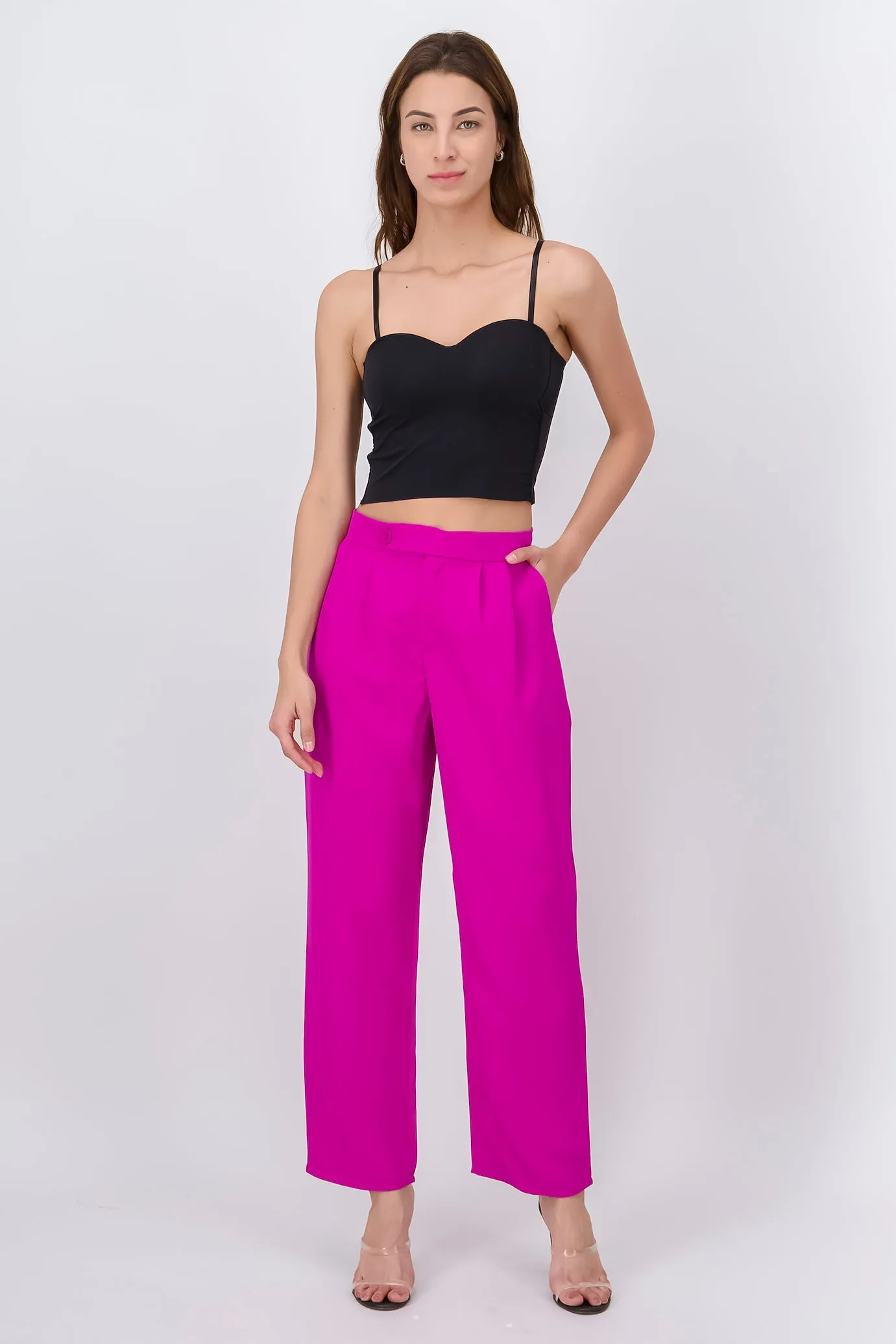 Pantalón Recto Liso Botón sold by Shasa