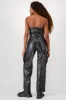 Jumpsuit strapless PU con cinturon sold by Shasa