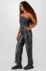 Jumpsuit strapless PU con cinturon sold by Shasa