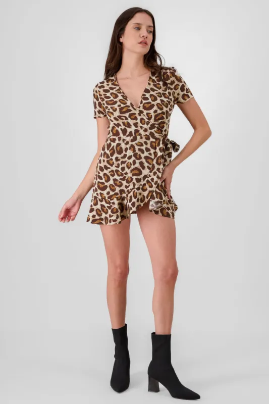 Romper animal print manga corta nudo escote v sold by Shasa