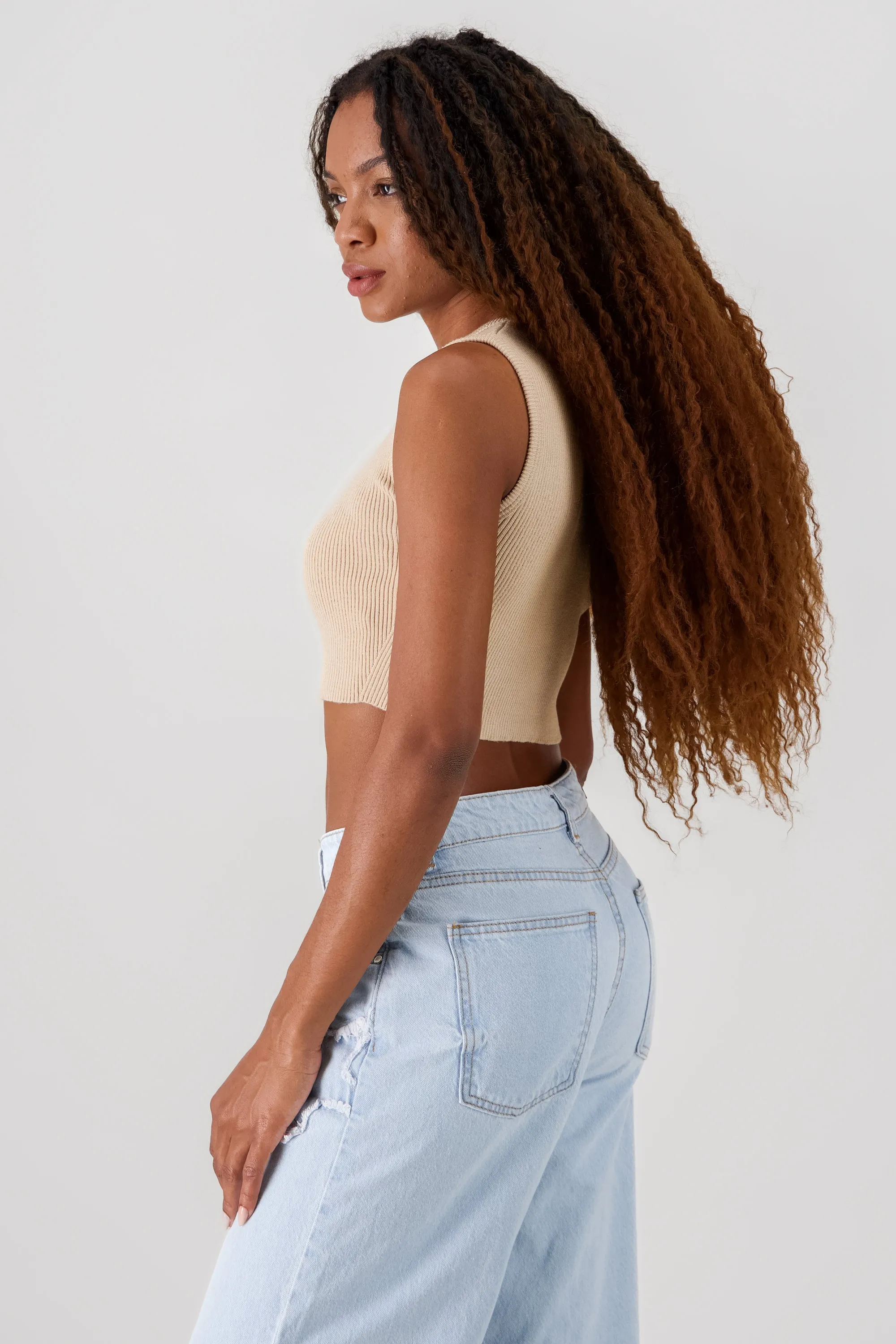 Top rib sin mangas cuello redondo sold by Shasa product image thumbnail 3