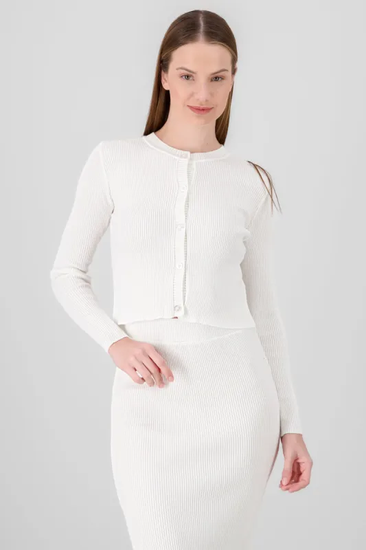 Cardigan tejido grueso rib con botones Hypsters sold by Shasa