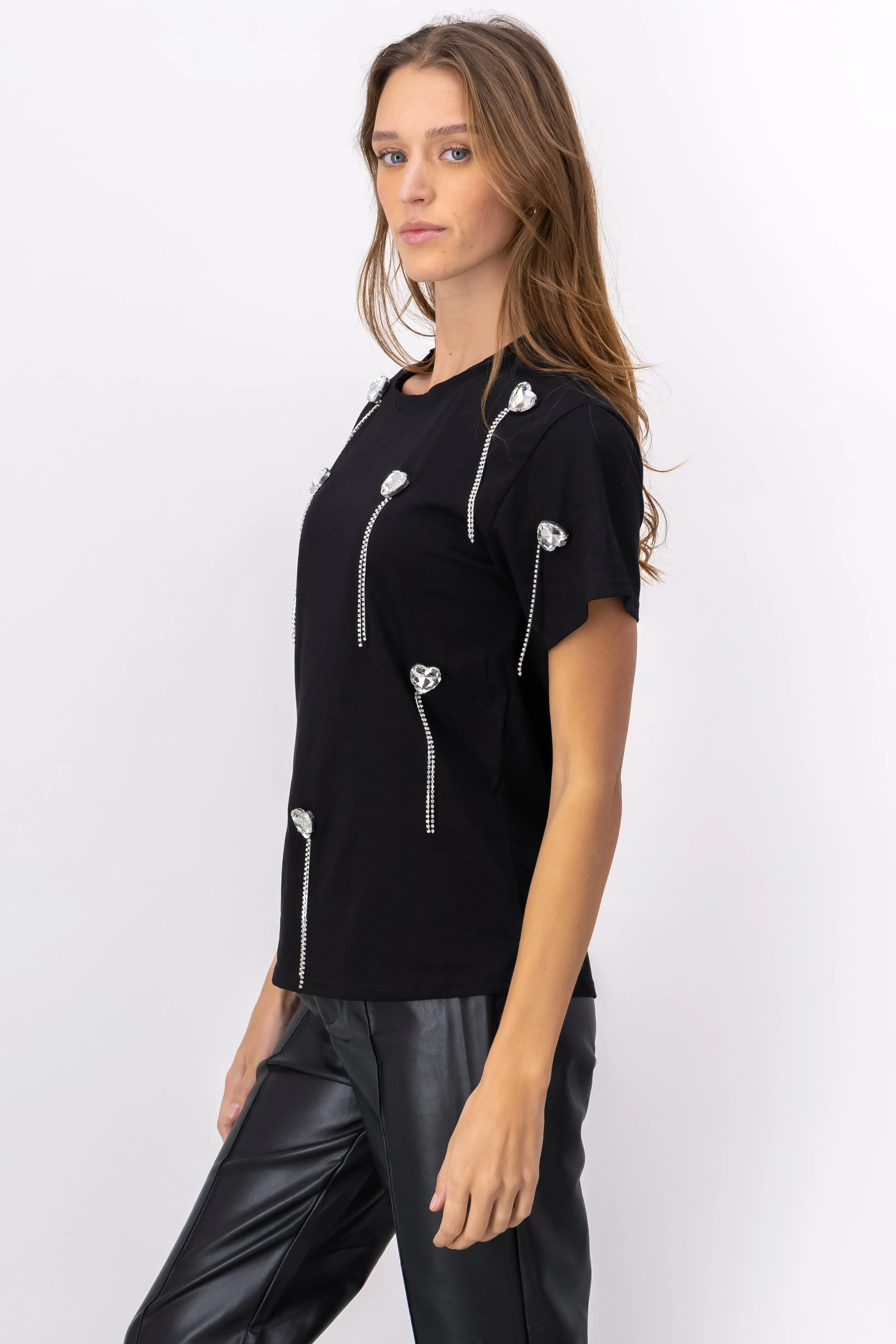 T-shirt manga corta detalle corazones sold by Shasa product image thumbnail 3