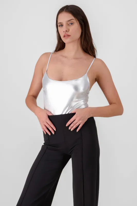 Bodysuit tirantes metalico brillos sold by Shasa