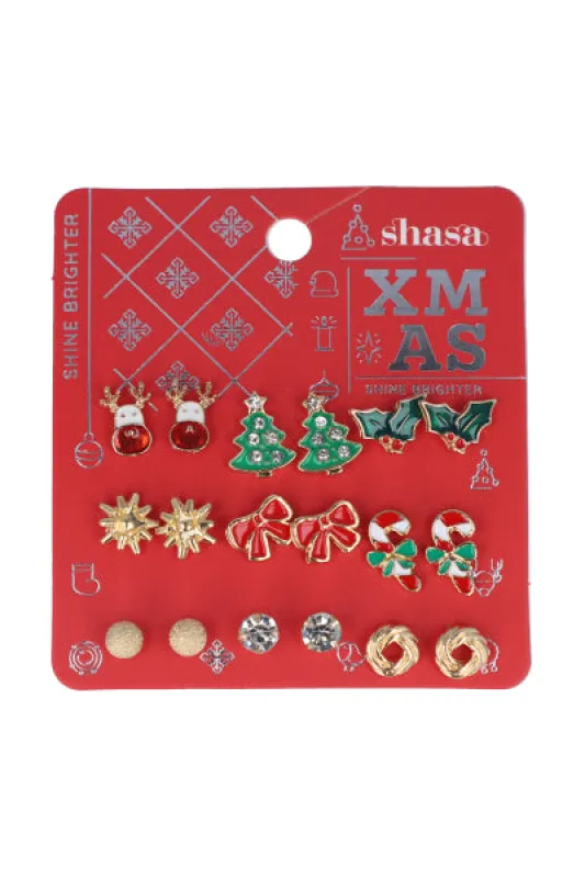 9 Pr Aretes Navideños sold by Shasa